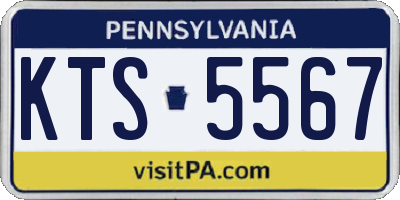 PA license plate KTS5567