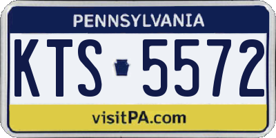 PA license plate KTS5572