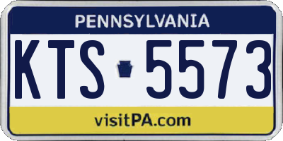 PA license plate KTS5573