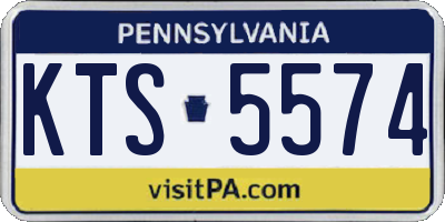 PA license plate KTS5574