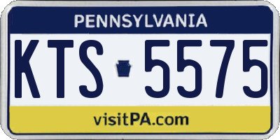 PA license plate KTS5575