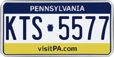 PA license plate KTS5577