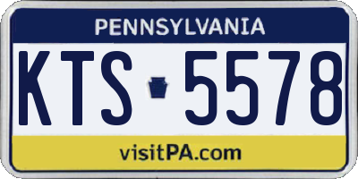 PA license plate KTS5578