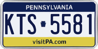PA license plate KTS5581