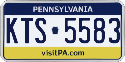 PA license plate KTS5583