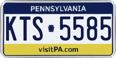 PA license plate KTS5585