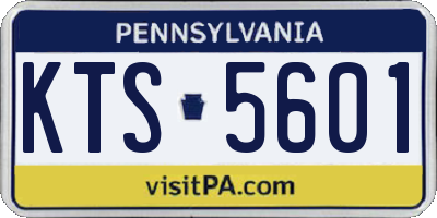PA license plate KTS5601
