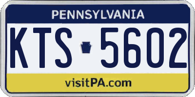 PA license plate KTS5602