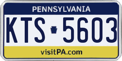 PA license plate KTS5603