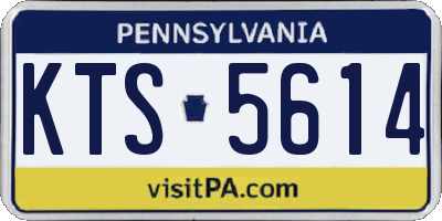 PA license plate KTS5614