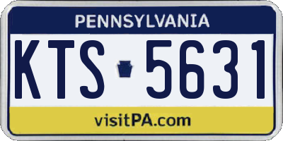 PA license plate KTS5631