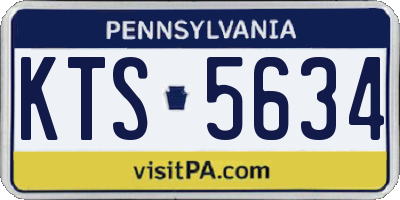 PA license plate KTS5634