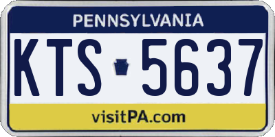 PA license plate KTS5637