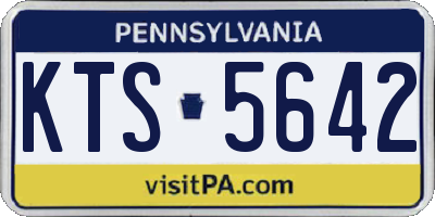PA license plate KTS5642