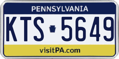 PA license plate KTS5649