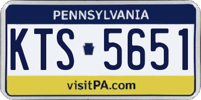 PA license plate KTS5651