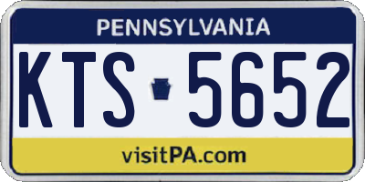 PA license plate KTS5652