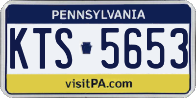 PA license plate KTS5653