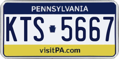 PA license plate KTS5667