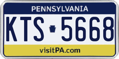 PA license plate KTS5668