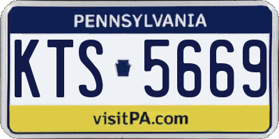 PA license plate KTS5669
