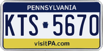 PA license plate KTS5670