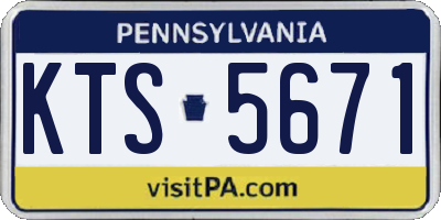 PA license plate KTS5671