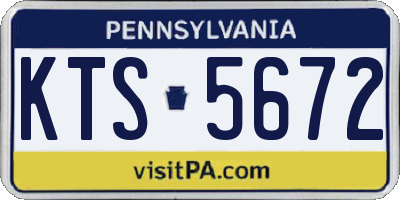 PA license plate KTS5672