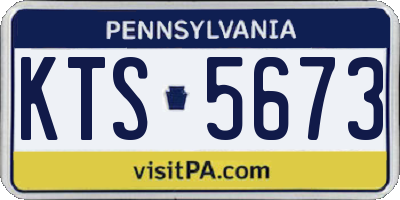 PA license plate KTS5673