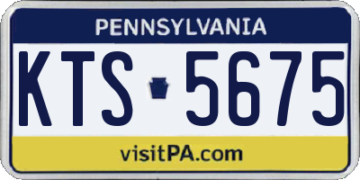 PA license plate KTS5675