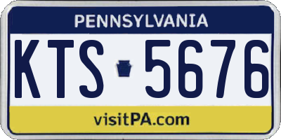 PA license plate KTS5676