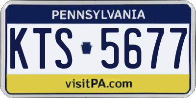 PA license plate KTS5677
