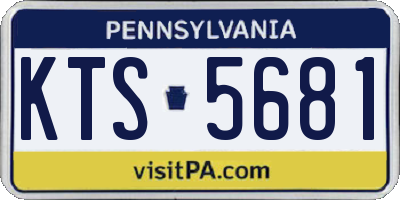 PA license plate KTS5681