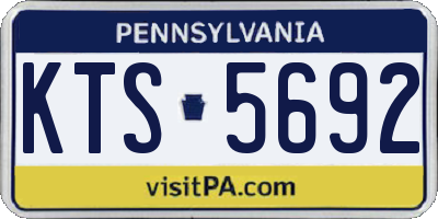 PA license plate KTS5692