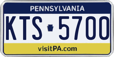 PA license plate KTS5700