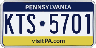 PA license plate KTS5701