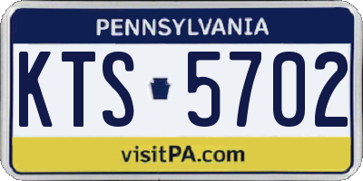 PA license plate KTS5702