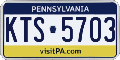 PA license plate KTS5703