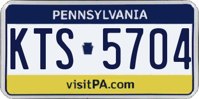 PA license plate KTS5704