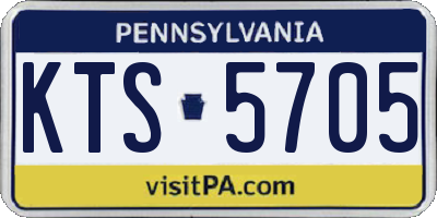 PA license plate KTS5705
