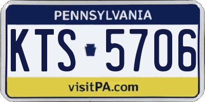 PA license plate KTS5706