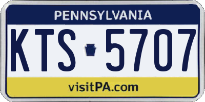 PA license plate KTS5707