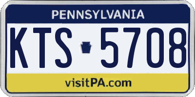 PA license plate KTS5708
