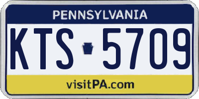PA license plate KTS5709