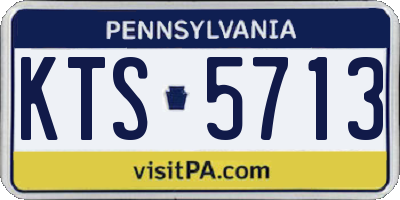 PA license plate KTS5713