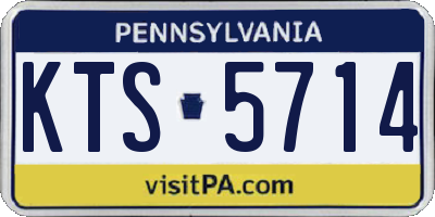 PA license plate KTS5714