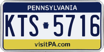 PA license plate KTS5716