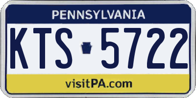 PA license plate KTS5722