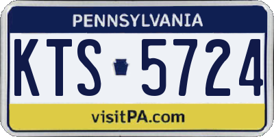 PA license plate KTS5724