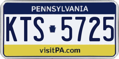PA license plate KTS5725